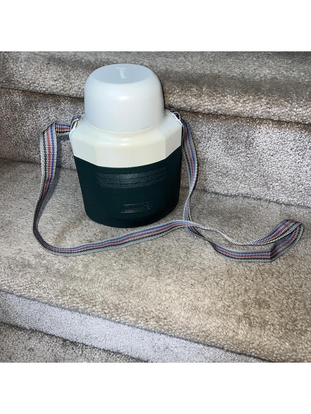 vintage hiking thermal water bottle with shoulder strap